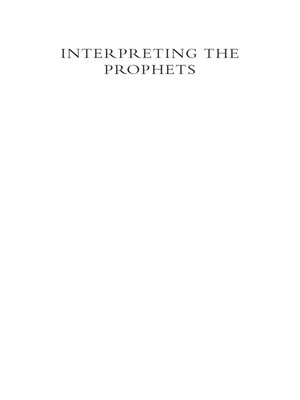cover image of Interpreting the Prophets